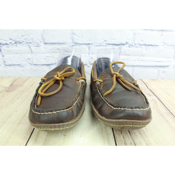 LL Bean Handsewn Slippers Flannel Lined Acorn Size 8 M - Picture 3 of 9